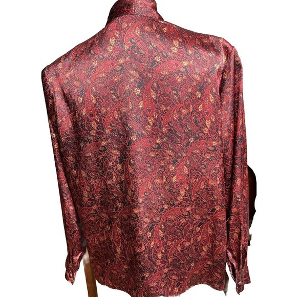 Notations Blouse Women's Red Paisley Spring/Summer Vibrant Classic - Picture 5 of 11